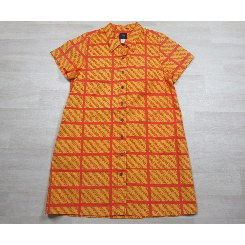 Vintage 90s Sig Zane Shift Mini Dress (L/XL) Hilo Hawaii Geometric Print Button